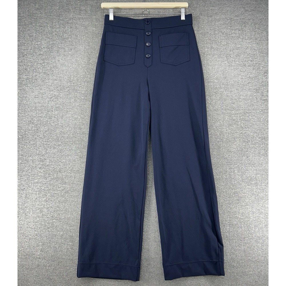 Halara Wide Leg Pants Women Size Medium Blue Pockets Casual